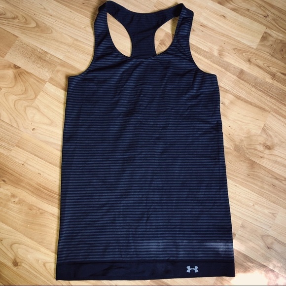 Under Armour Women’s Black and Gray Striped Racerback Tank Size Small - Picture 6 of 6